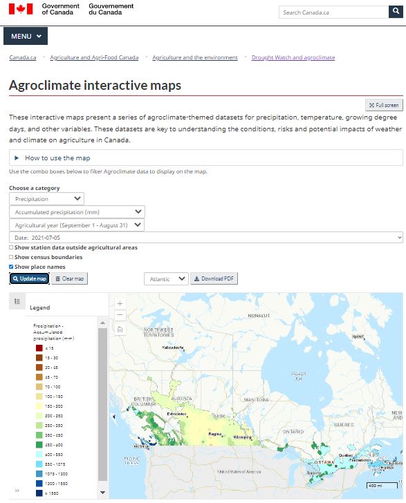Agroclimate interactive maps