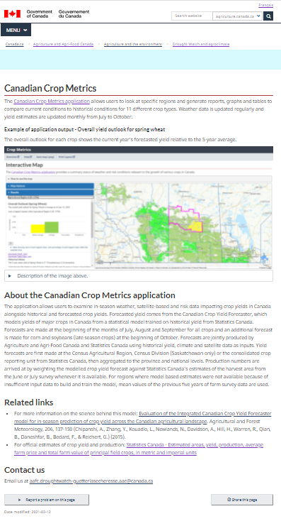 picture of Crop Metrics homepage