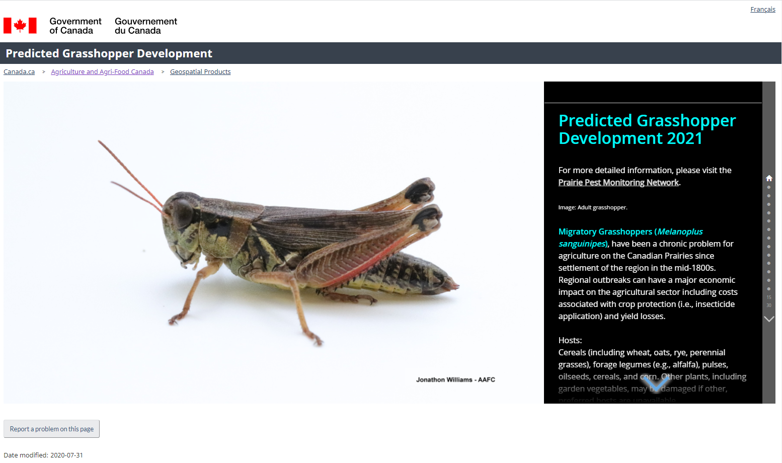 picture of Predicted Grasshoppers Development Storymap