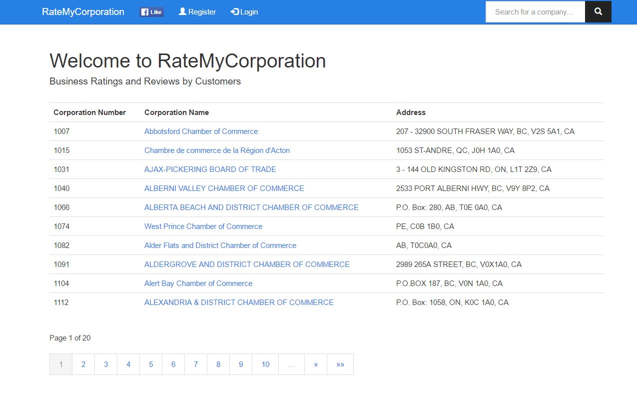 Rate My Corporation screenshot rate